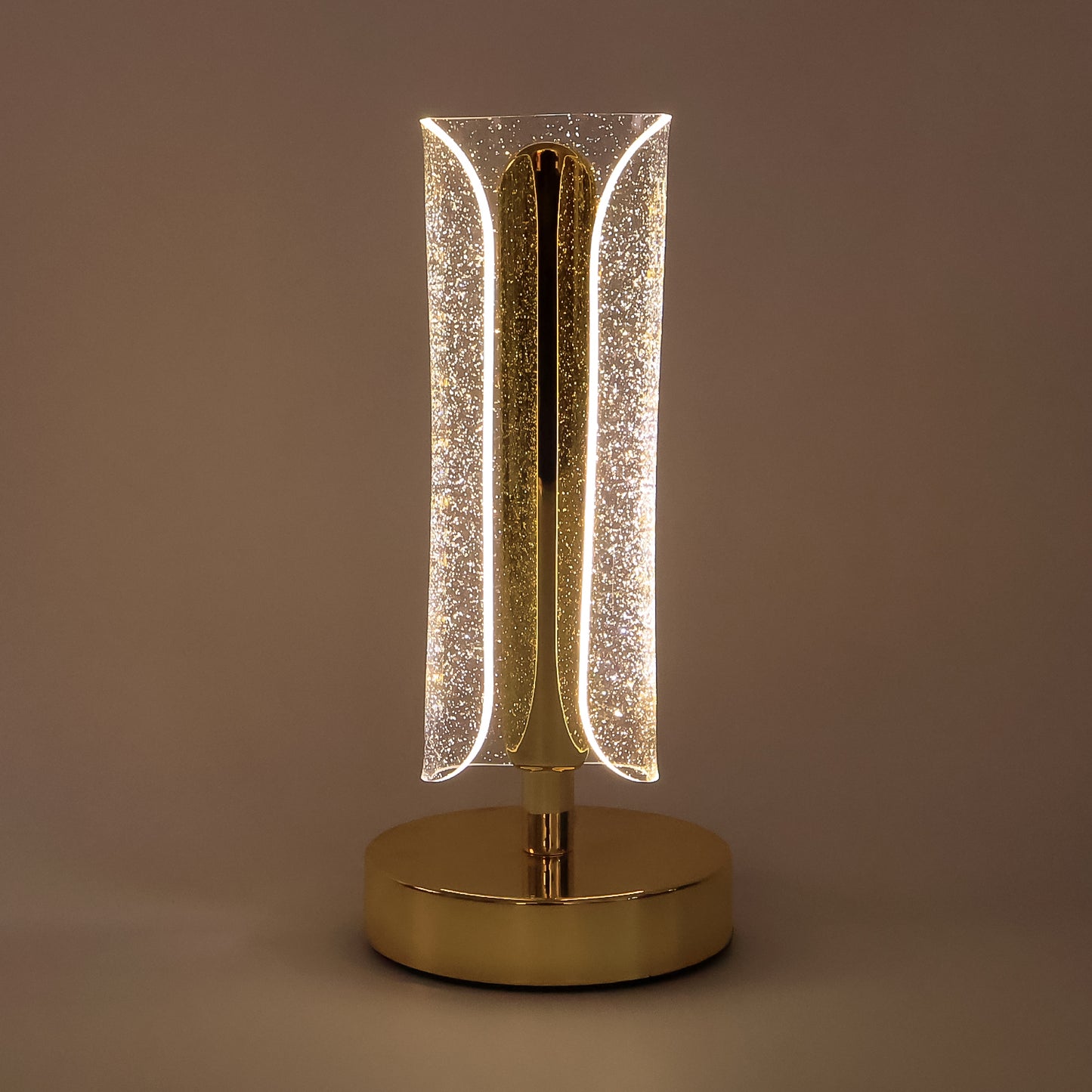 Tall Crystal Cylinder LED Table Lamp with USB Charging - Modern Bedside & Desk Light (1 Pc) - Happy Price - Image 6
