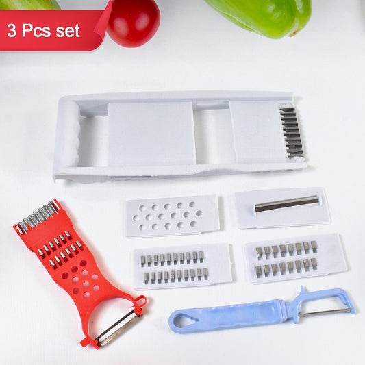 3 In 1 Kitchen Set Grater Base Slicing Attachment And Peeler (3 Pcs Set) - Happy Price - Image 1
