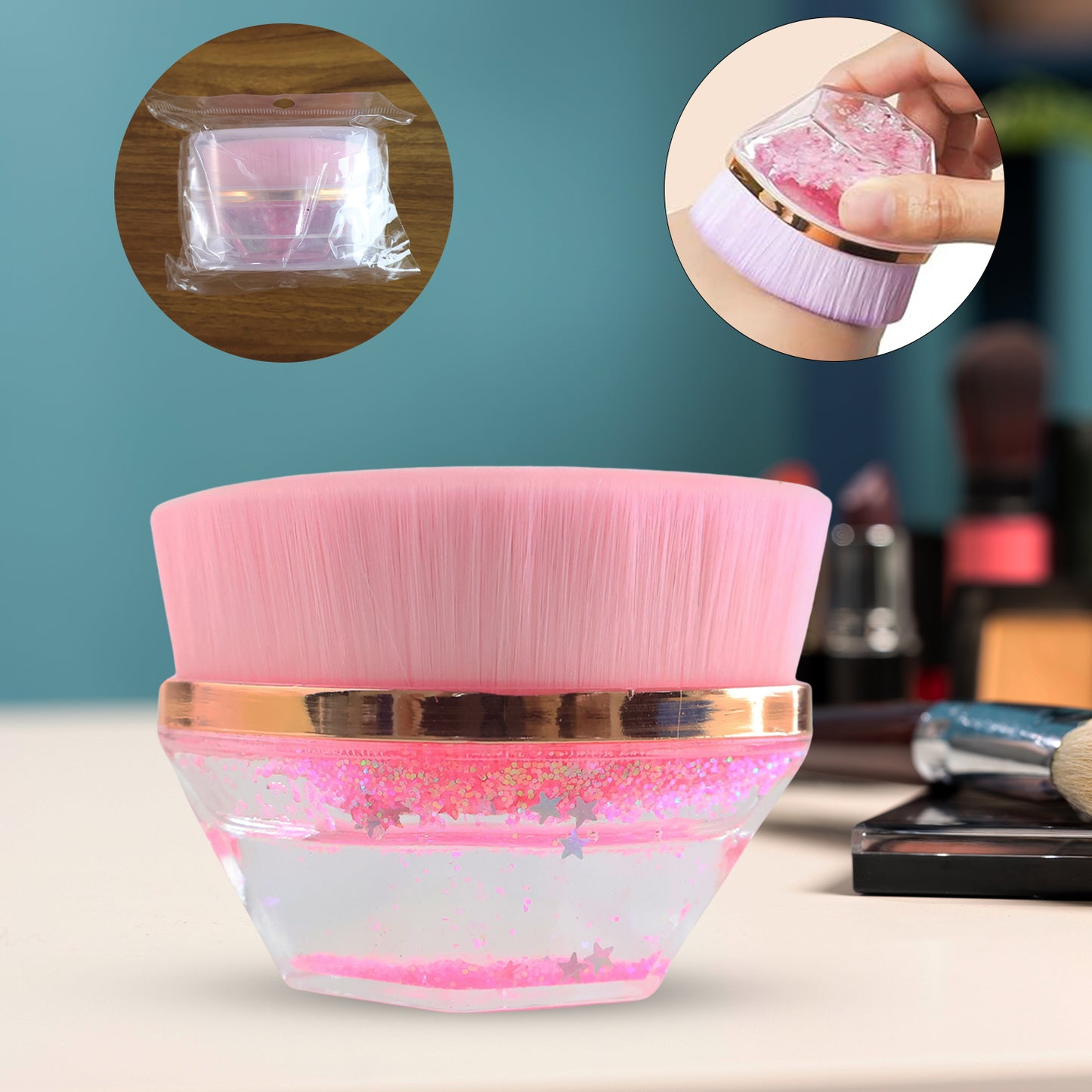 Glitter Cosmetic Brush With Starry Gel Base (1 Pc) - Happy Price - Image 3