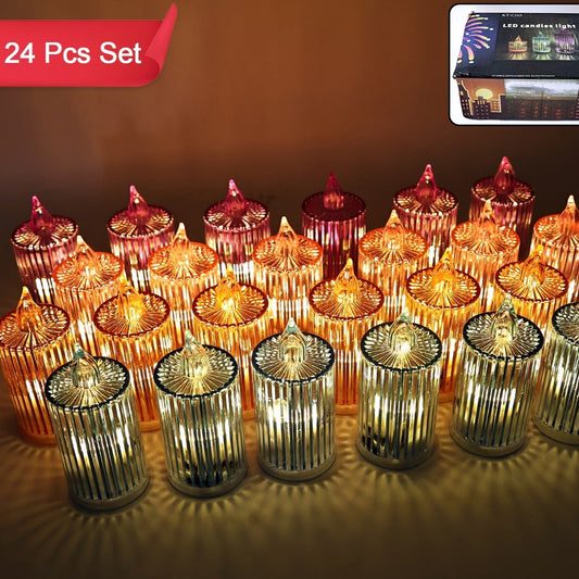 24 Piece LED Flameless Candle Set for Home Decor & Events