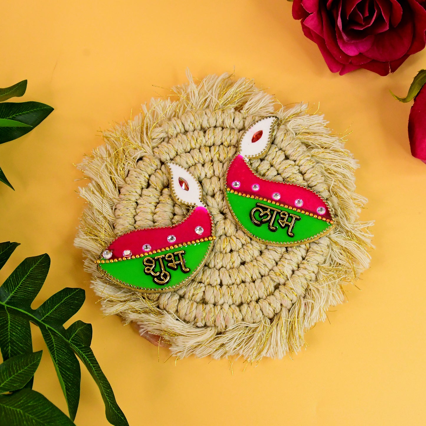 Shubh Labh Diya Wall Hangings - Auspicious Decorative Pair for Home & Festivals - Happy Price - Image 6