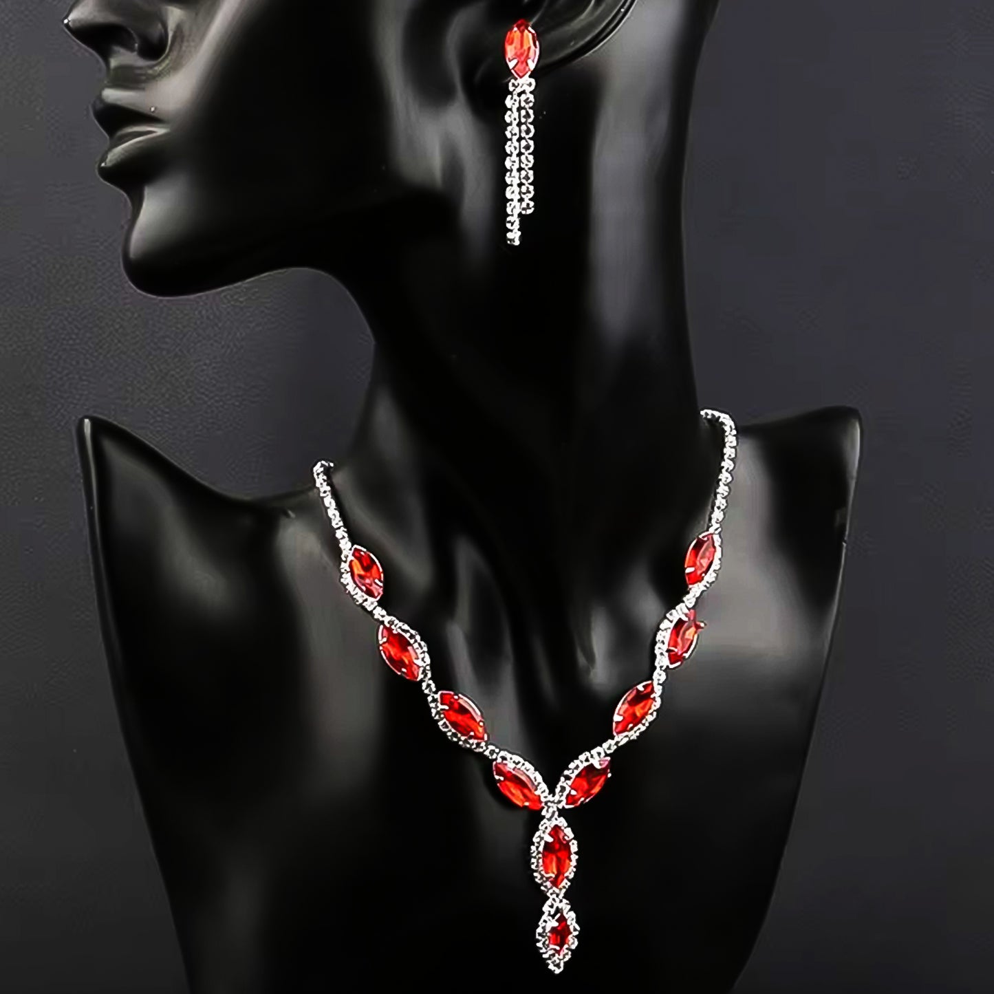 Necklace And Earrings Set Wedding Jewelry Set (1 Set  Mix Color) - Happy Price - Image 3
