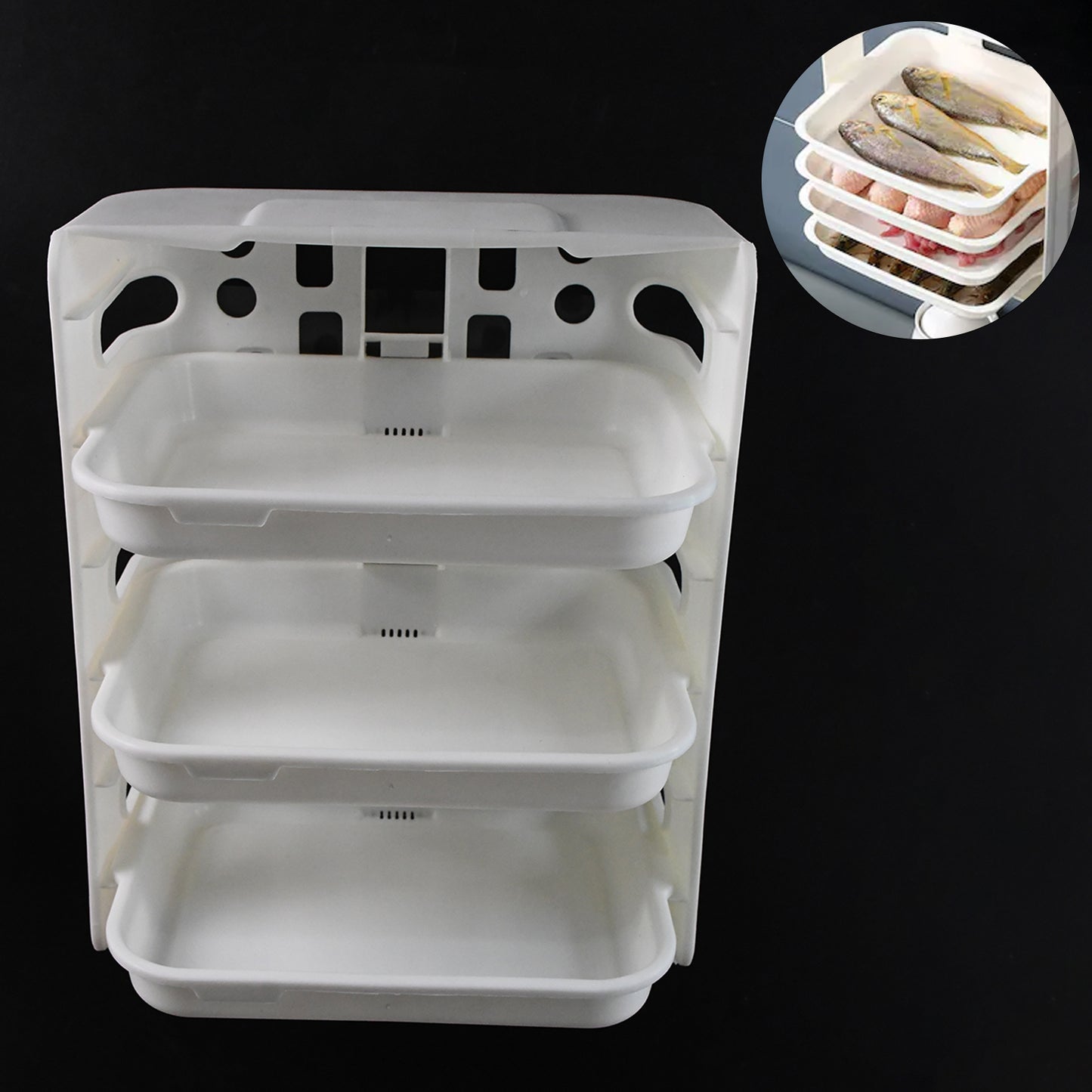 Plastic 3 Layer Wall-mounted Food Organizer Rack (1 Set) - Happy Price - Image 3