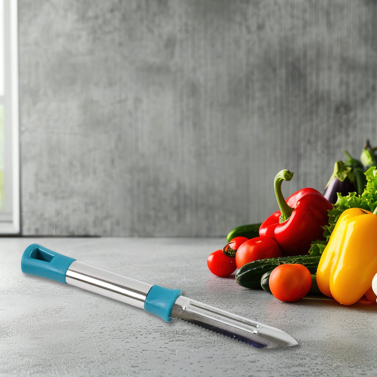 Premium Stainless Steel Vegetable and Fruit Peeler with Ergonomic Handle - 1 Pc - Happy Price - Image 4