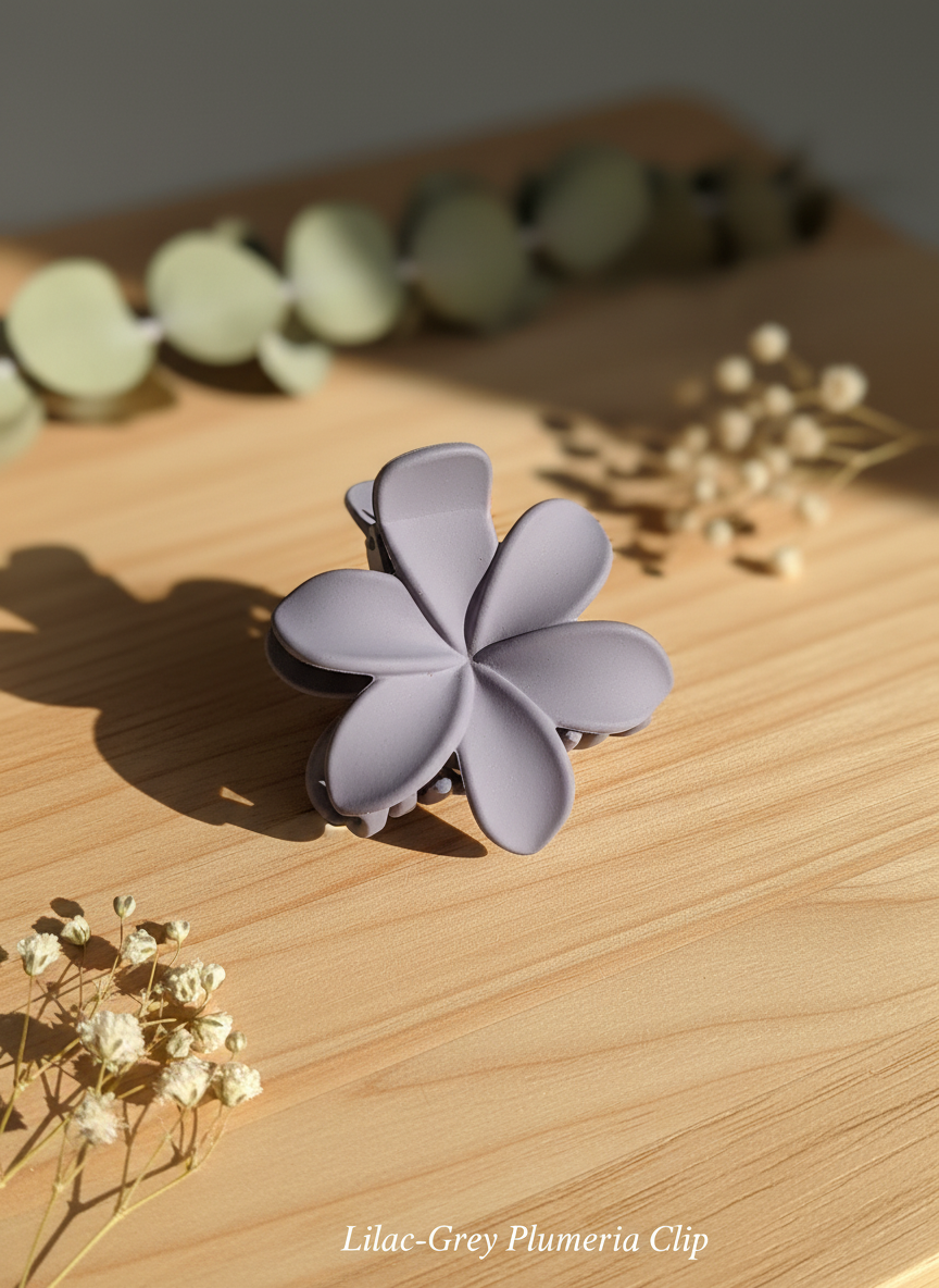 Flower Hair Clip & Stud Earrings Combo (5 Pcs) – 3 Hair Clips + 2 Earring Pairs