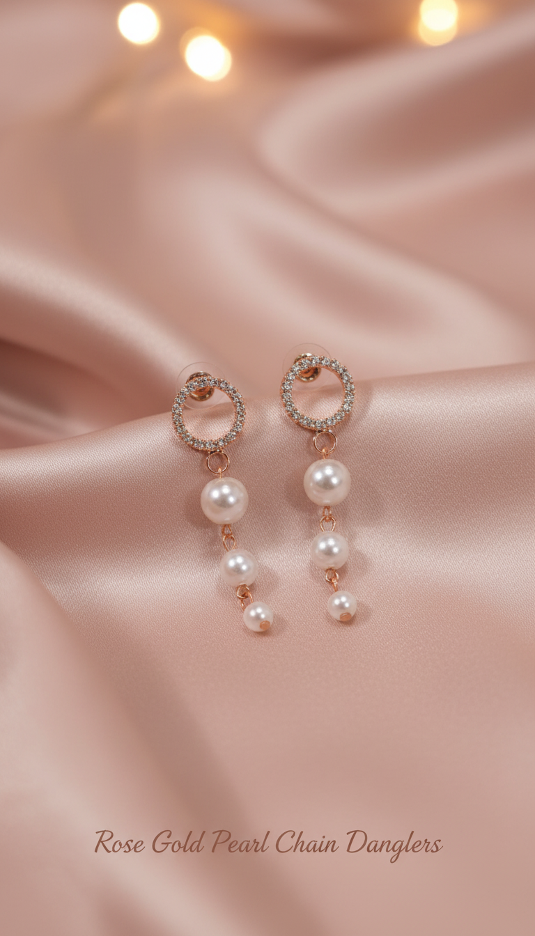 4-Pair Earring Combo – Tassel, Pearl Drop, Crystal Halo & Rhinestone Hoop Studs