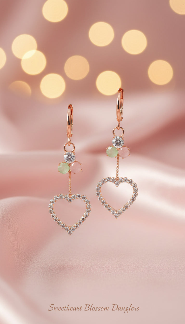 4-Pair Pastel Crystal & Pearl Drop Earrings Combo