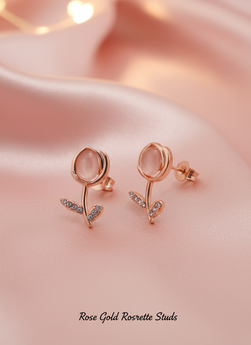Flower Hair Clip & Stud Earrings Combo (5 Pcs) – 3 Hair Clips + 2 Earring Pairs