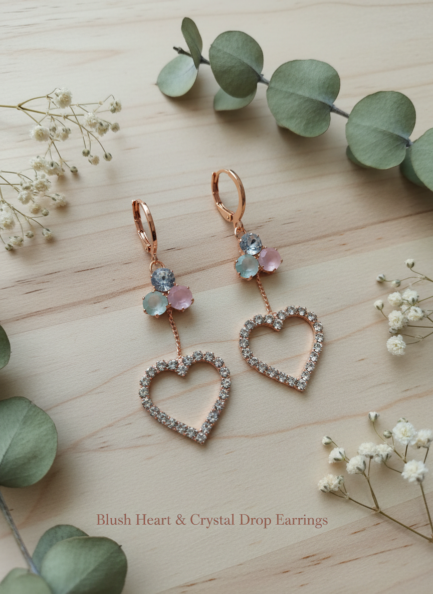 Hair Clip & Earring Mixed Combo (7 Pieces) – Claw Clips, Daisy Clips & Crystal Drop Earrings