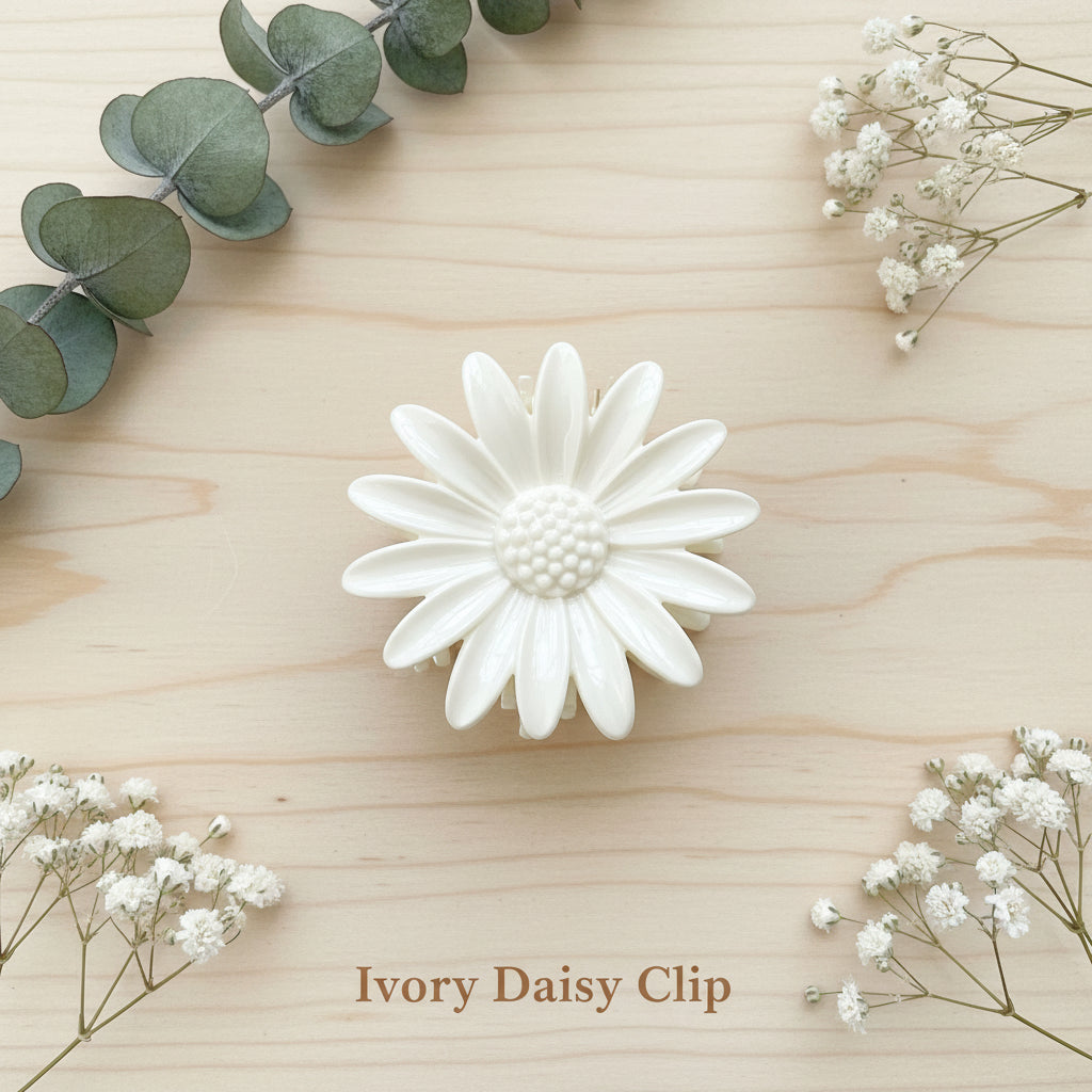 7-Piece Flower Hair Claw Clip Set – Daisy, Plumeria & Floral Designs