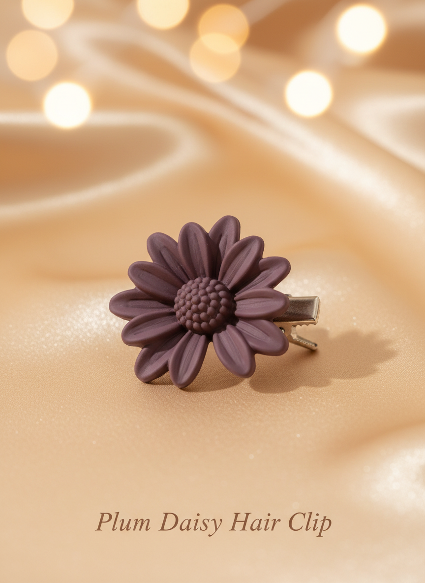 Hair Clip & Earring Mixed Combo (7 Pieces) – Claw Clips, Daisy Clips & Crystal Drop Earrings