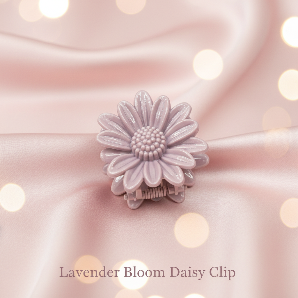 7-Piece Flower Hair Claw Clip Set – Daisy, Plumeria & Petal Mini Clutcher Clips