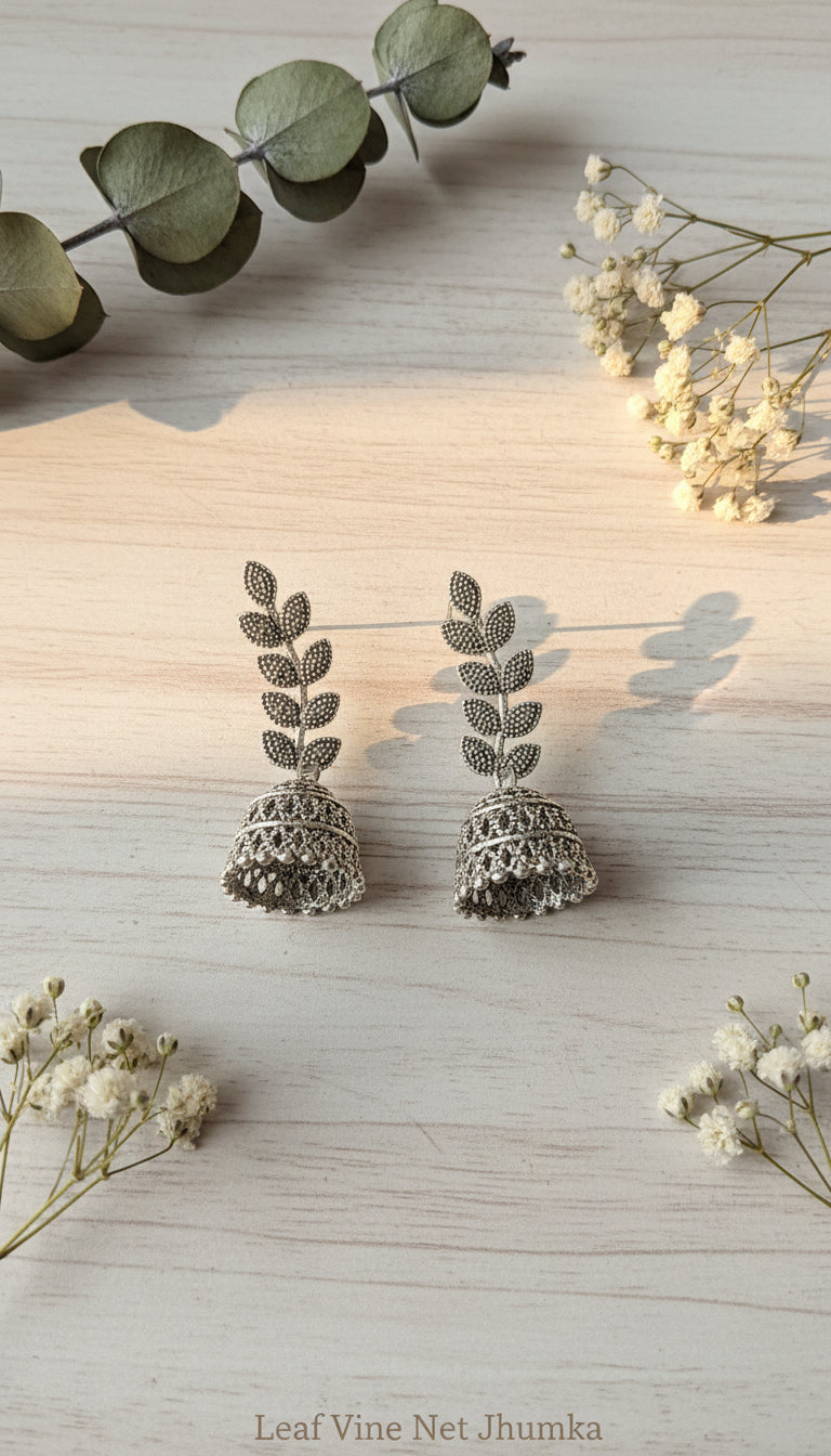 Oxidized Silver Jhumka Earrings Combo – Set of 6 Traditional Ethnic Danglers