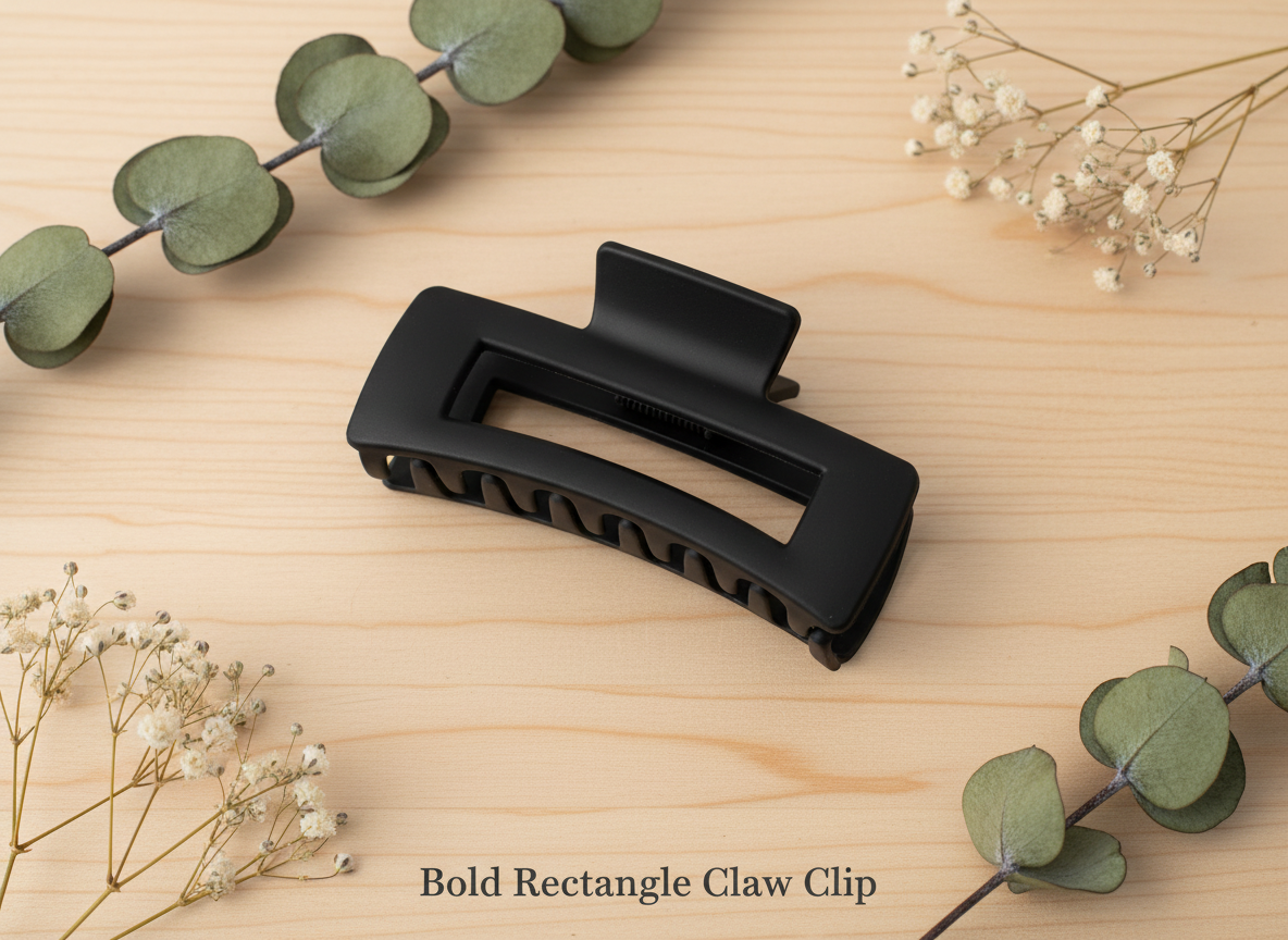 Floral Claw Clips + Oxidized Jhumka Earrings Combo (6-Piece Set)