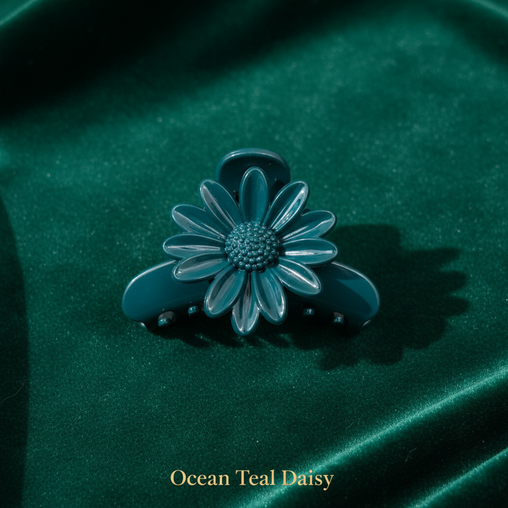 6-Piece Flower Hair Claw Clip Combo – Matte & Glossy Daisy & Petal Clutchers