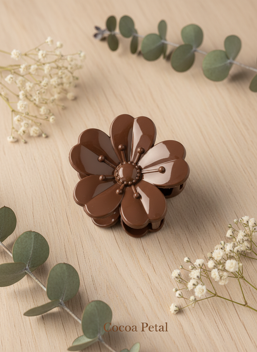 6-Piece Flower Hair Claw Clip Combo – Matte & Glossy Daisy & Petal Clutchers