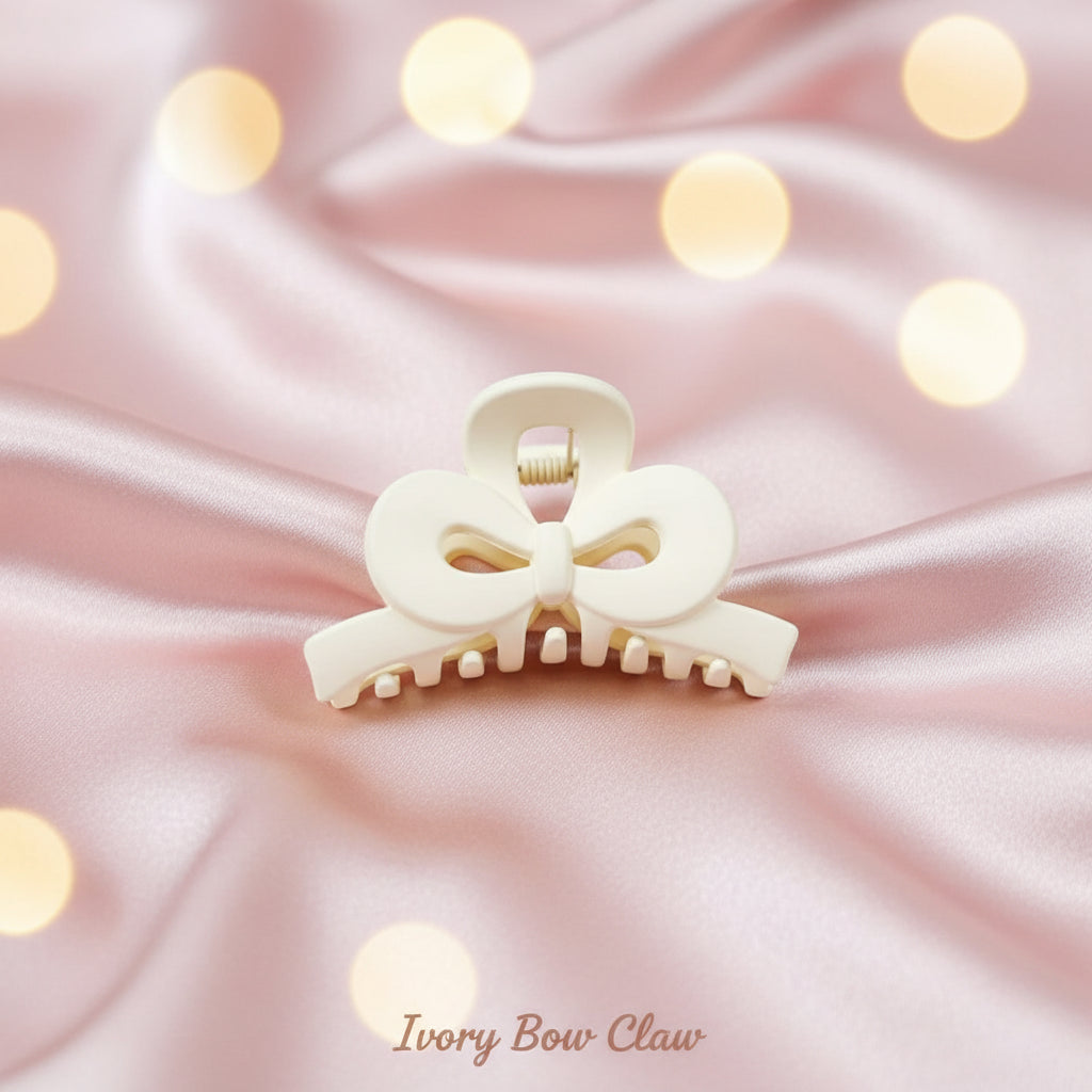 Bow Knot Mini Claw Clips – Set of 12 (Matte Neutral Tones)