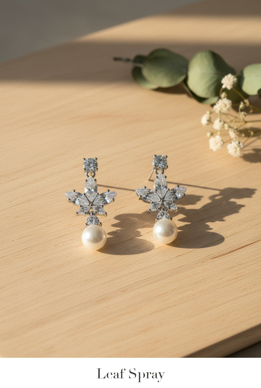Crystal & Pearl Stud Earrings Combo - Set of 5 Designs