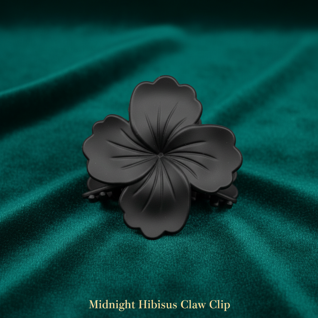 Matte Flower Claw Clips for Women – Set of 5 Daisy, Hibiscus & Plumeria Hair Clips | Strong-Grip Hair Accessories