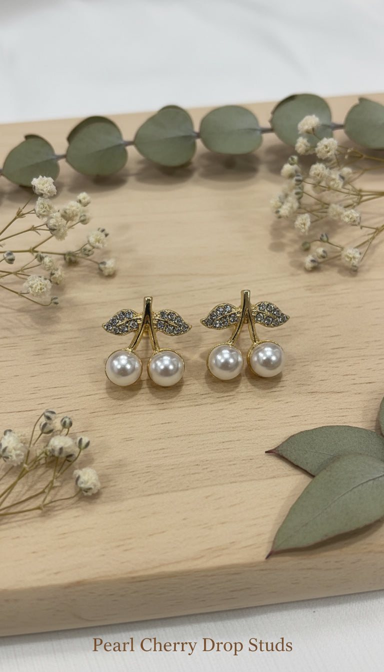 5-Pair Stud Earrings Combo - Pearl, Rhinestone & Floral Designs