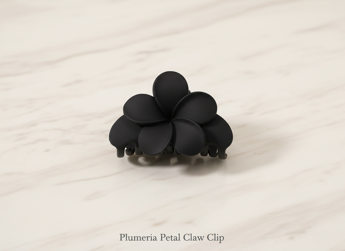 Floral Claw Clips + Oxidized Jhumka Earrings Combo (6-Piece Set)