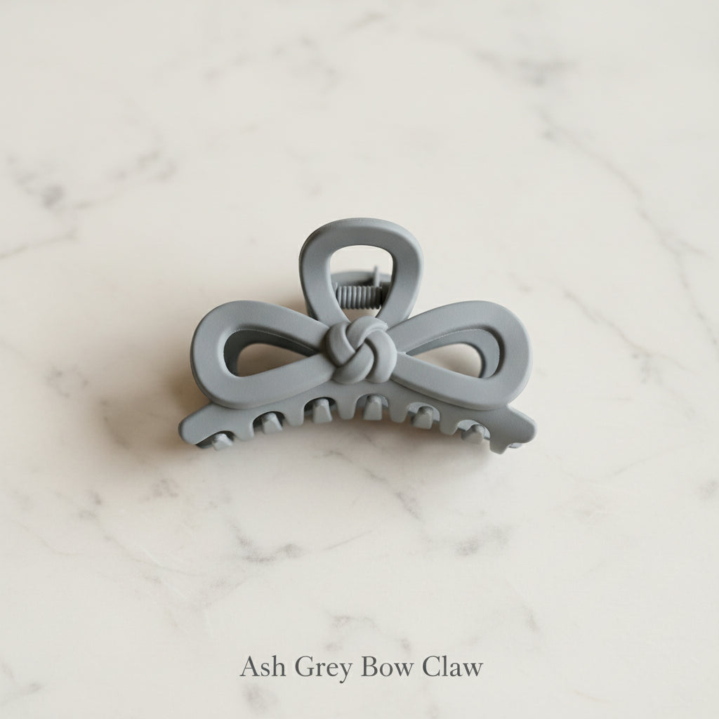 Bow Knot Mini Claw Clips – Set of 12 (Matte Neutral Tones)