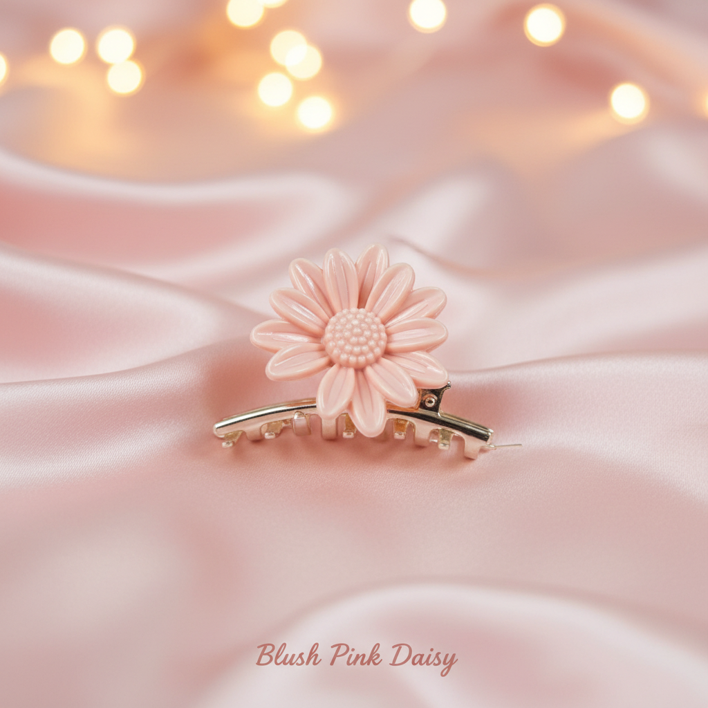 6-Piece Flower Hair Claw Clip Combo – Matte & Glossy Daisy & Petal Clutchers