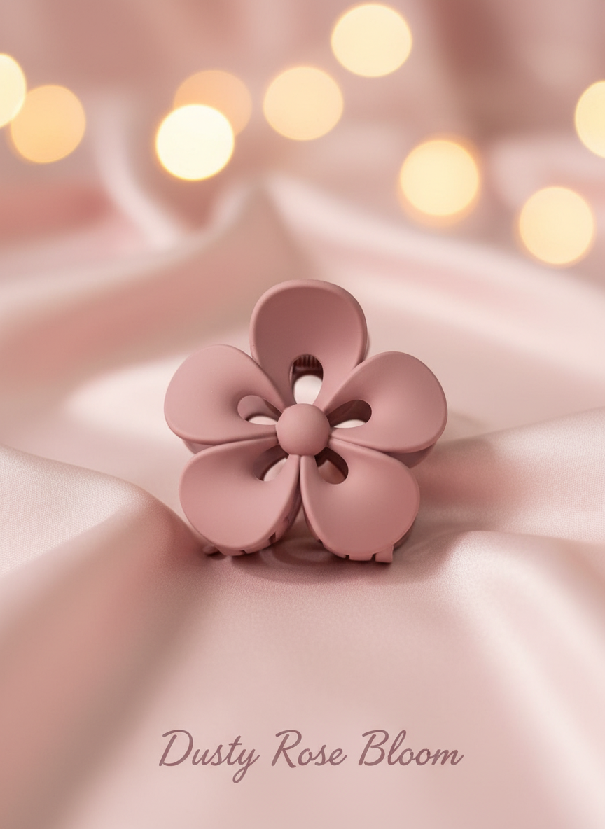 Bloom Garden Matte Flower Claw Clips – Set of 4