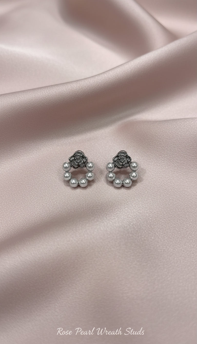 5-Pair Stud Earrings Combo - Pearl, Rhinestone & Floral Designs