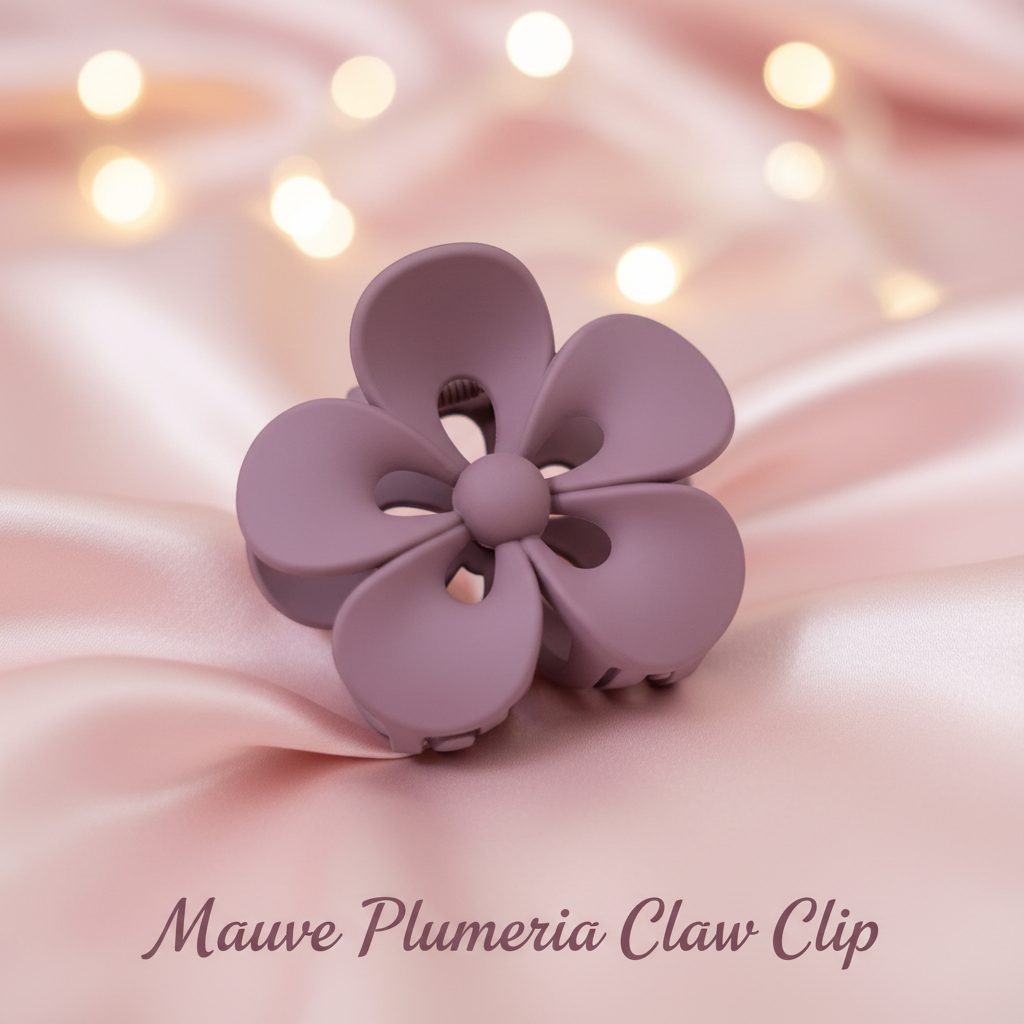 Matte Flower Claw Clips for Women – Set of 5 Daisy, Hibiscus & Plumeria Hair Clips | Strong-Grip Hair Accessories