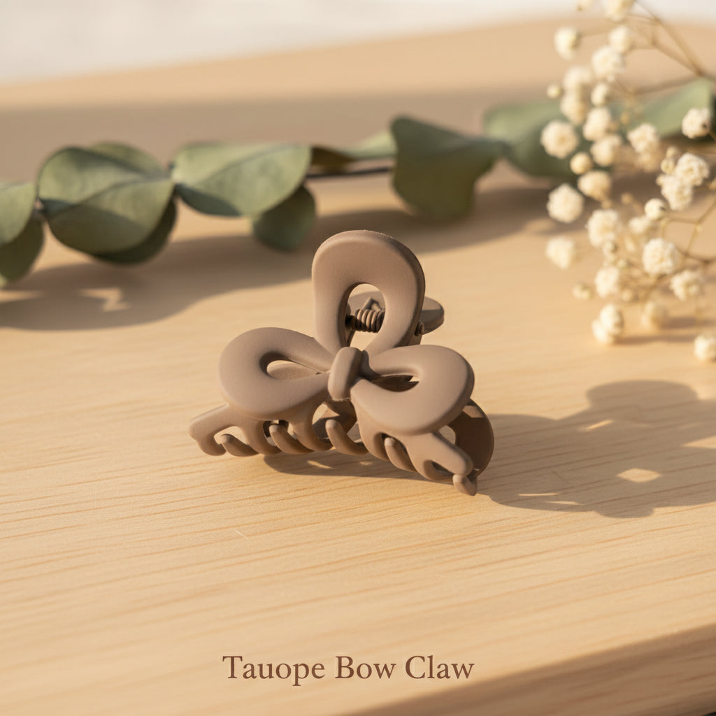 Bow Knot Mini Claw Clips – Set of 12 (Matte Neutral Tones)