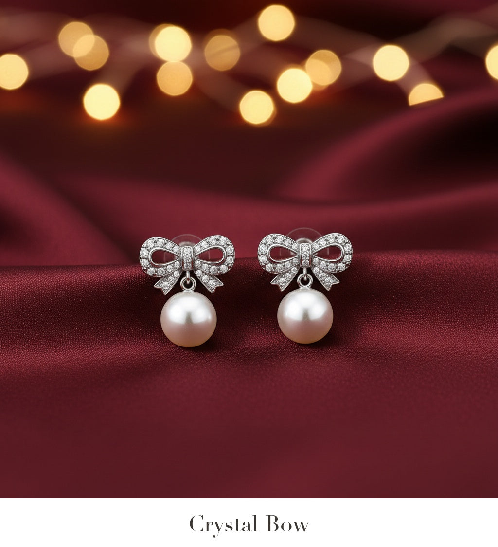 Crystal & Pearl Stud Earrings Combo - Set of 5 Designs