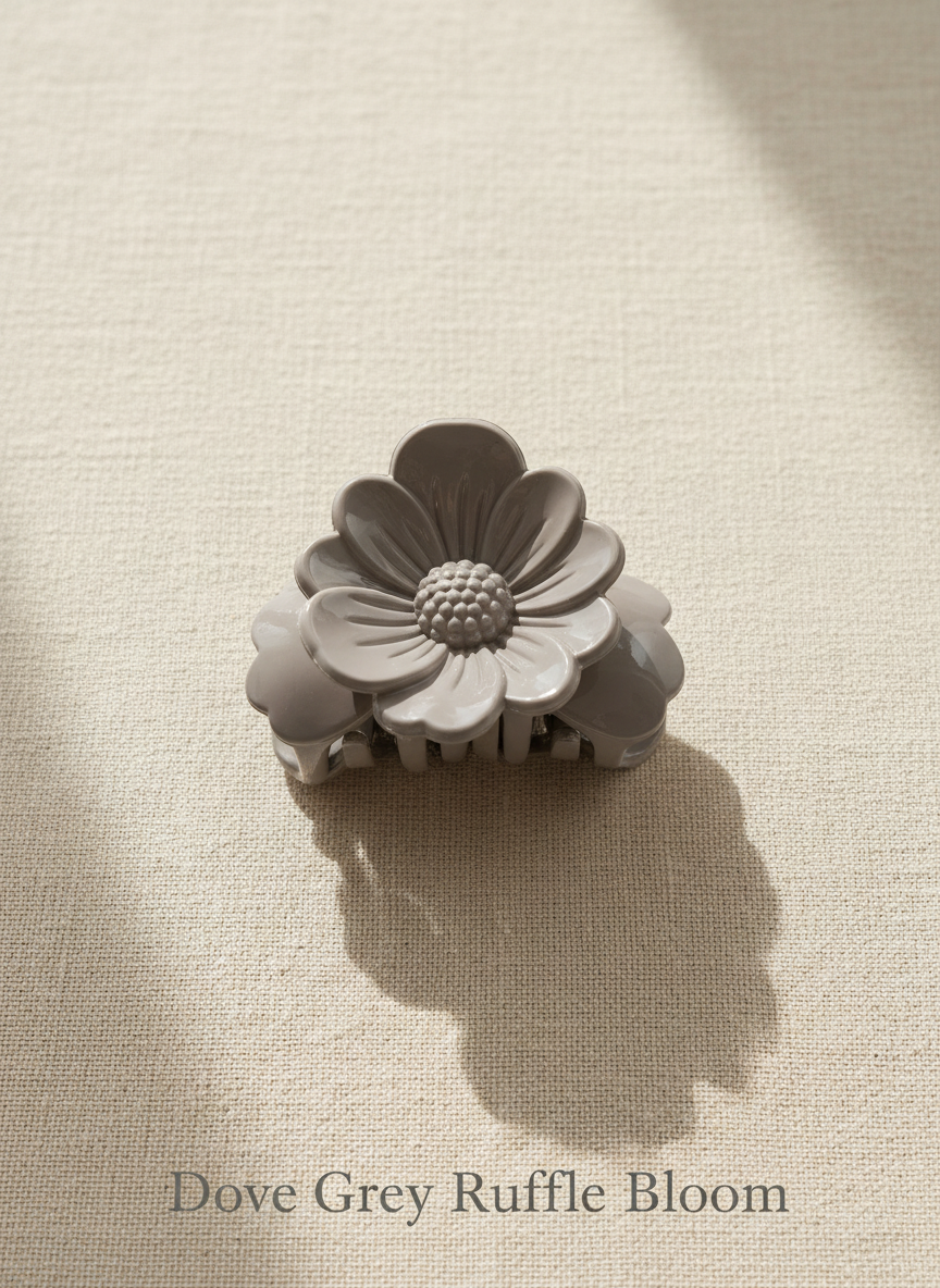 6-Piece Flower Hair Claw Clip Combo – Matte & Glossy Daisy & Petal Clutchers