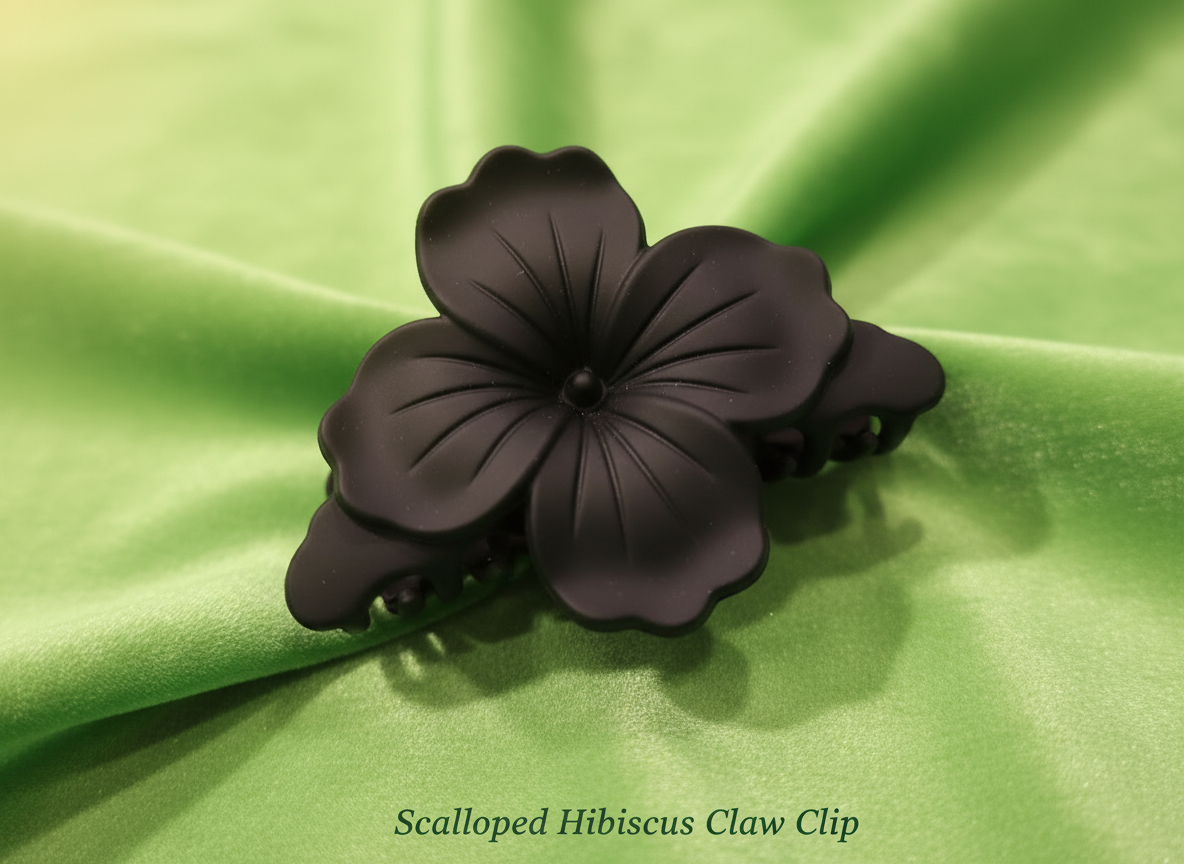 Floral Claw Clips + Oxidized Jhumka Earrings Combo (6-Piece Set)