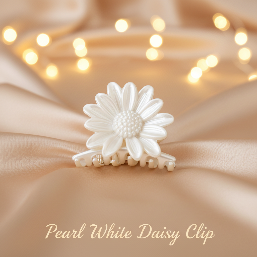7-Piece Flower Hair Claw Clip Set – Daisy, Plumeria & Petal Mini Clutcher Clips