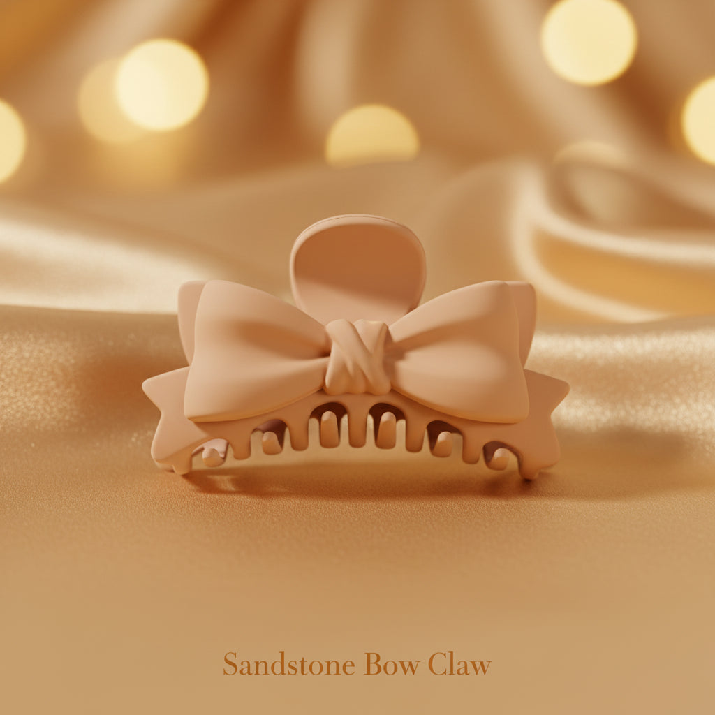 Bow Knot Mini Claw Clips – Set of 12 (Matte Neutral Tones)
