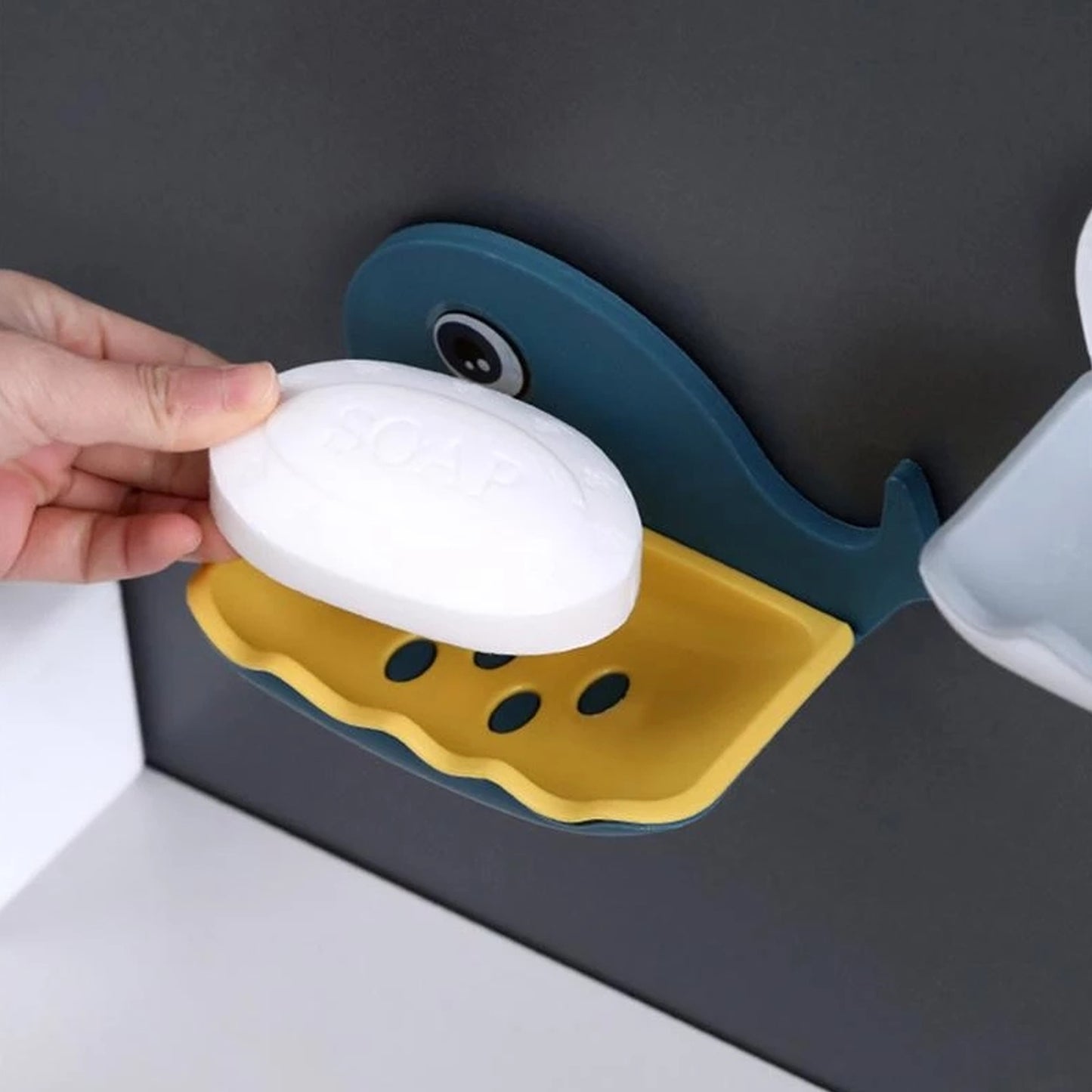 Fish Shape Double Layer Adhesive Waterproof Wall Mounted Soap Bar Holder Stand Rack For Bathroom Shower Wall Kitchen - Happy Price - Image 4