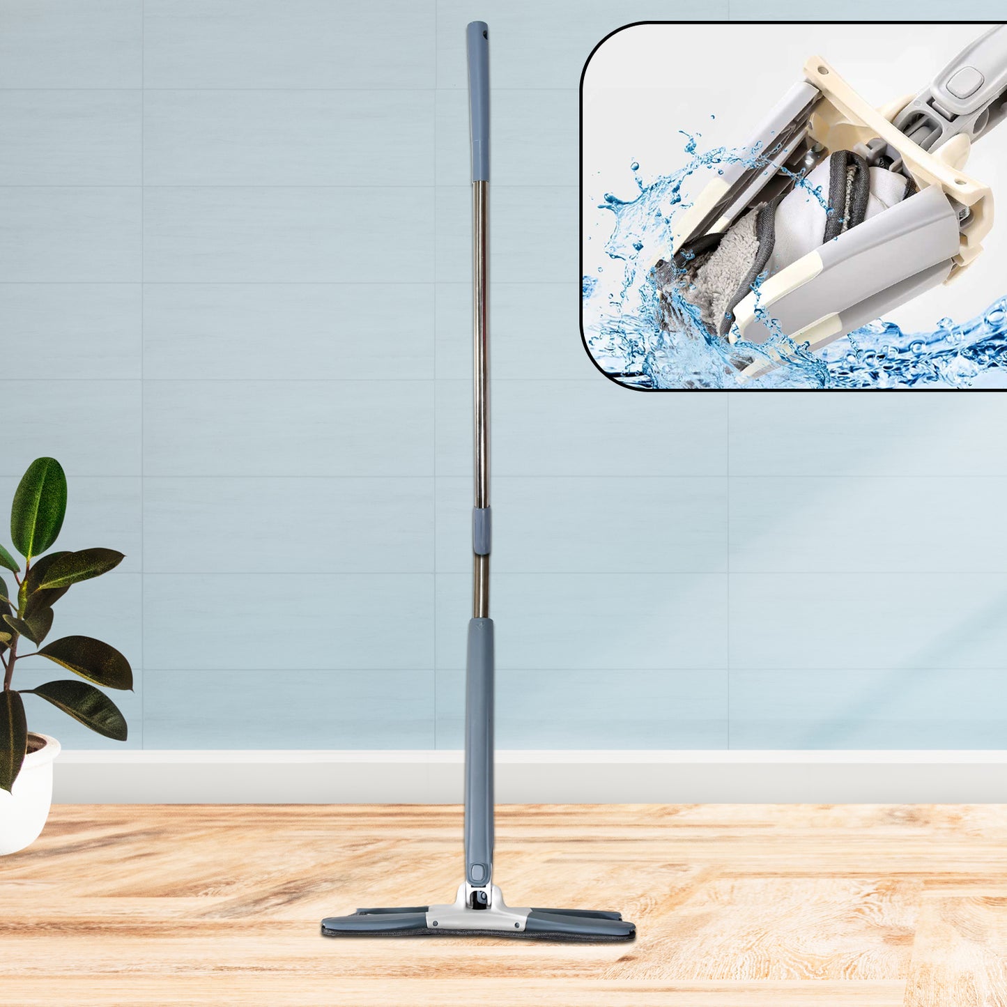 X Shape Mop Or Floor Cleaning Hands-free Squeeze Microfiber Flat Mop System 360 Flexible Head Wet And Dry Mop For Home Kitchen With 1 Super-absorbent Microfiber Pads. - Happy Price - Image 5