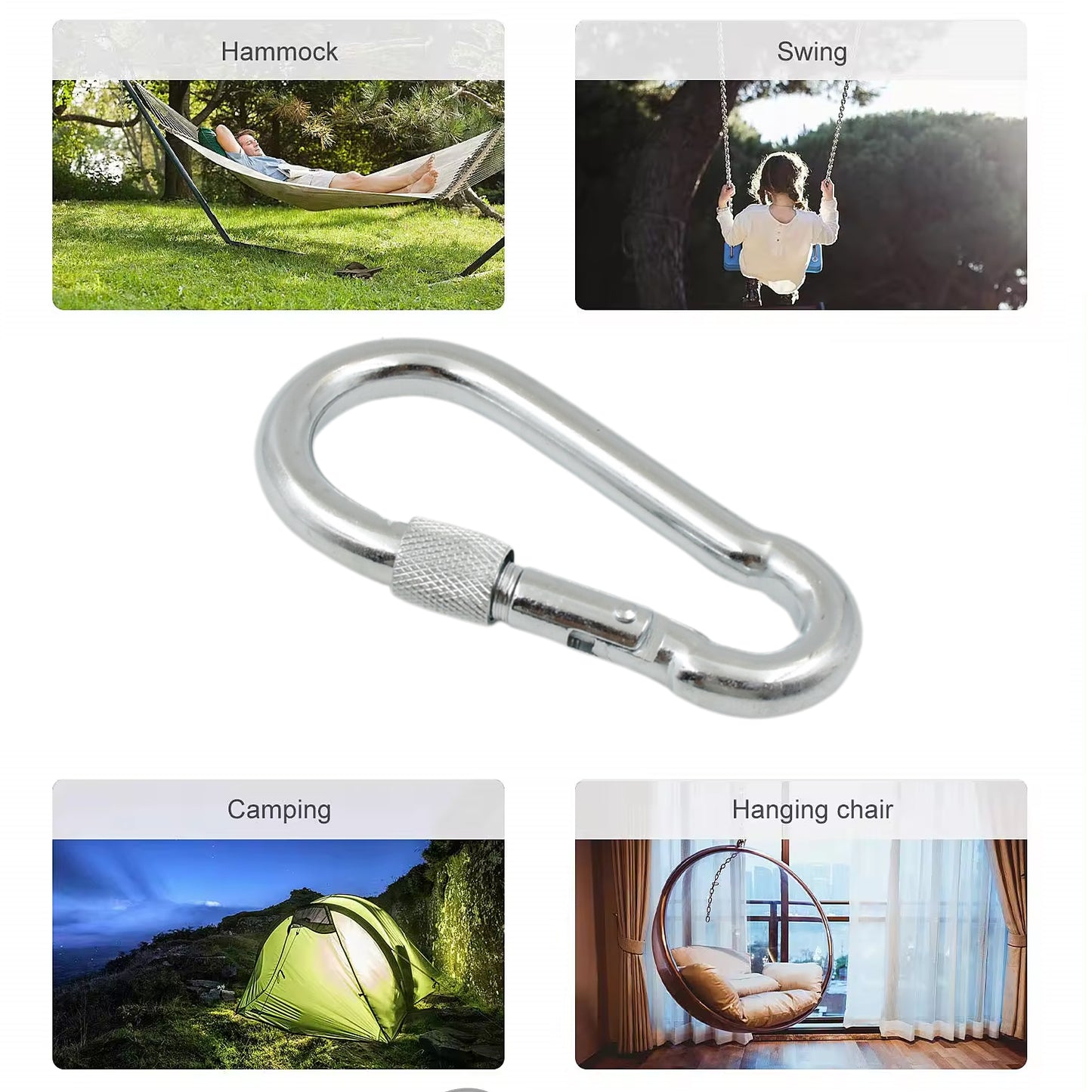 Snap Hook With Screw-stainless Steel Snap Hook Clip Heavy Duty Carabiner Clip (10100 Mm  1 Pc) - Happy Price - Image 6
