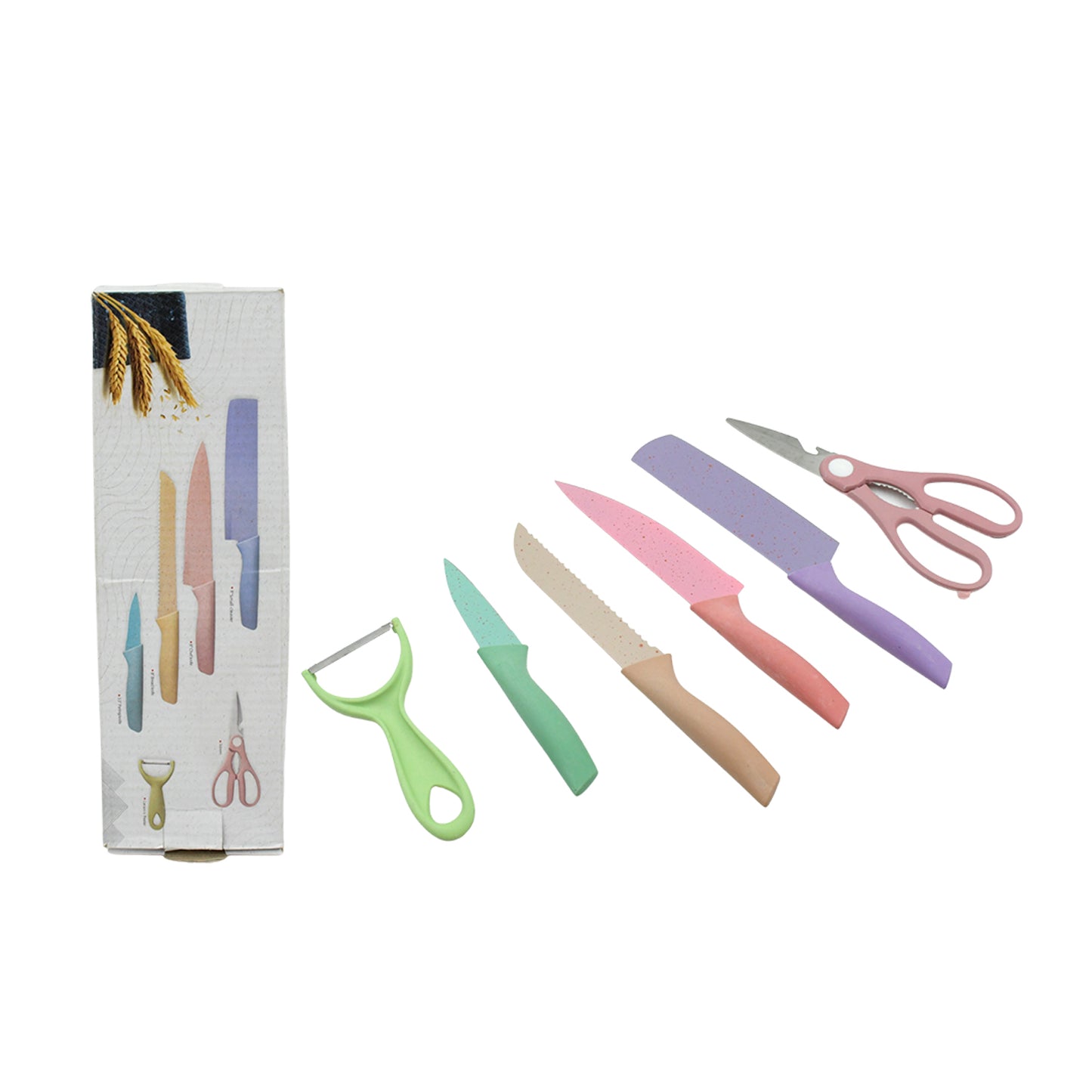 Corrugated 6pc Kitchen Knife Set Professional Box Knife Set 6 Piece Forged Kitchen Knives With Box. - Happy Price - Image 4