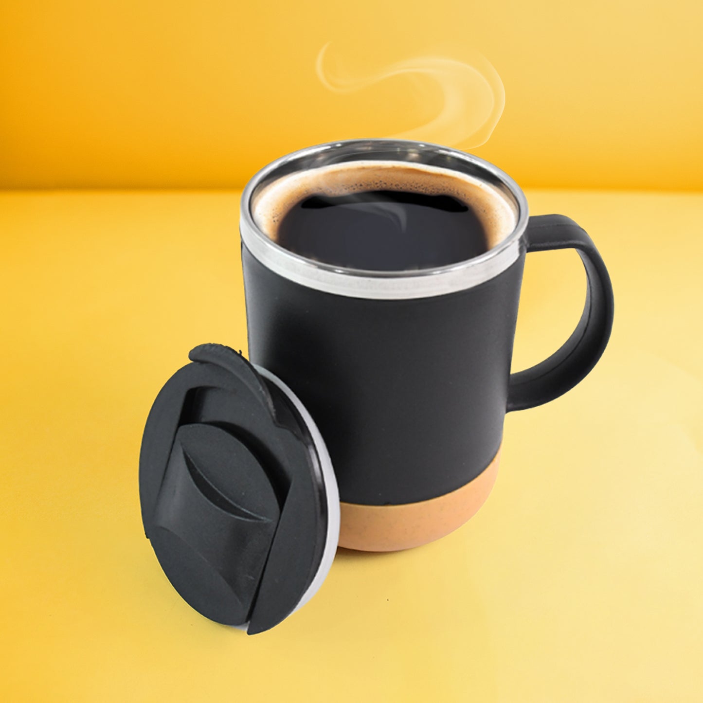 Insulated Coffee Mug With Spill-proof Lid (Approx 350ml  1 Pc) - Happy Price - Image 3