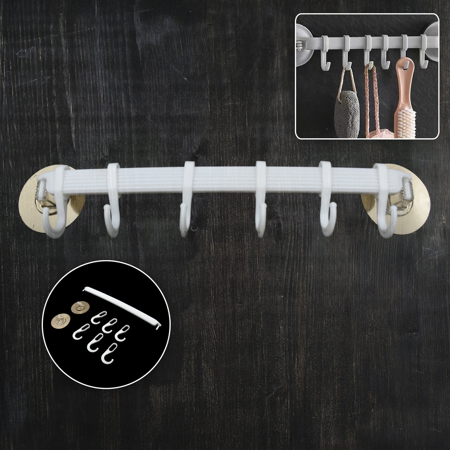 1 Pc Wall Mounted Towel Holder - Adhesive Hook for Bathroom & Kitchen - Happy Price - Image 6
