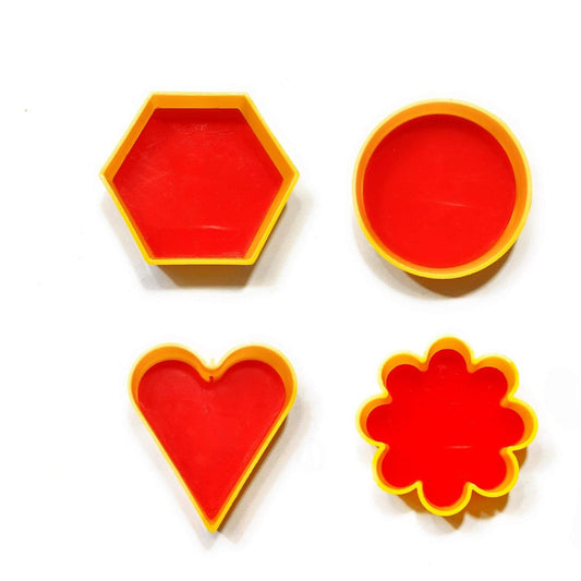 4 Shape Cookie Cutters - Heart, Round, Star, Flower (Pack of 4)