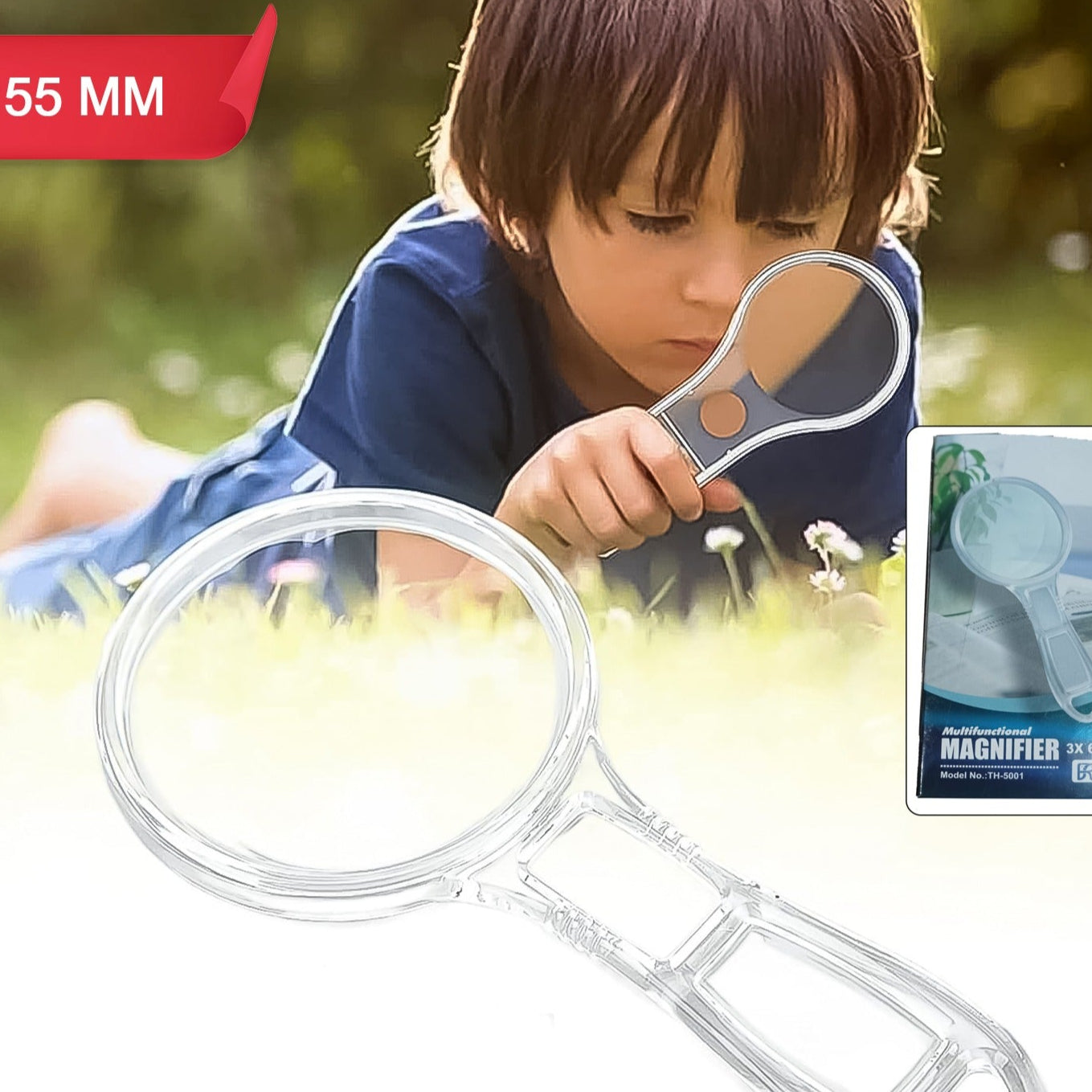 Handheld Plastic Magnifying Glasses (1 Pc  55 Mm) - Happy Price - Image 1