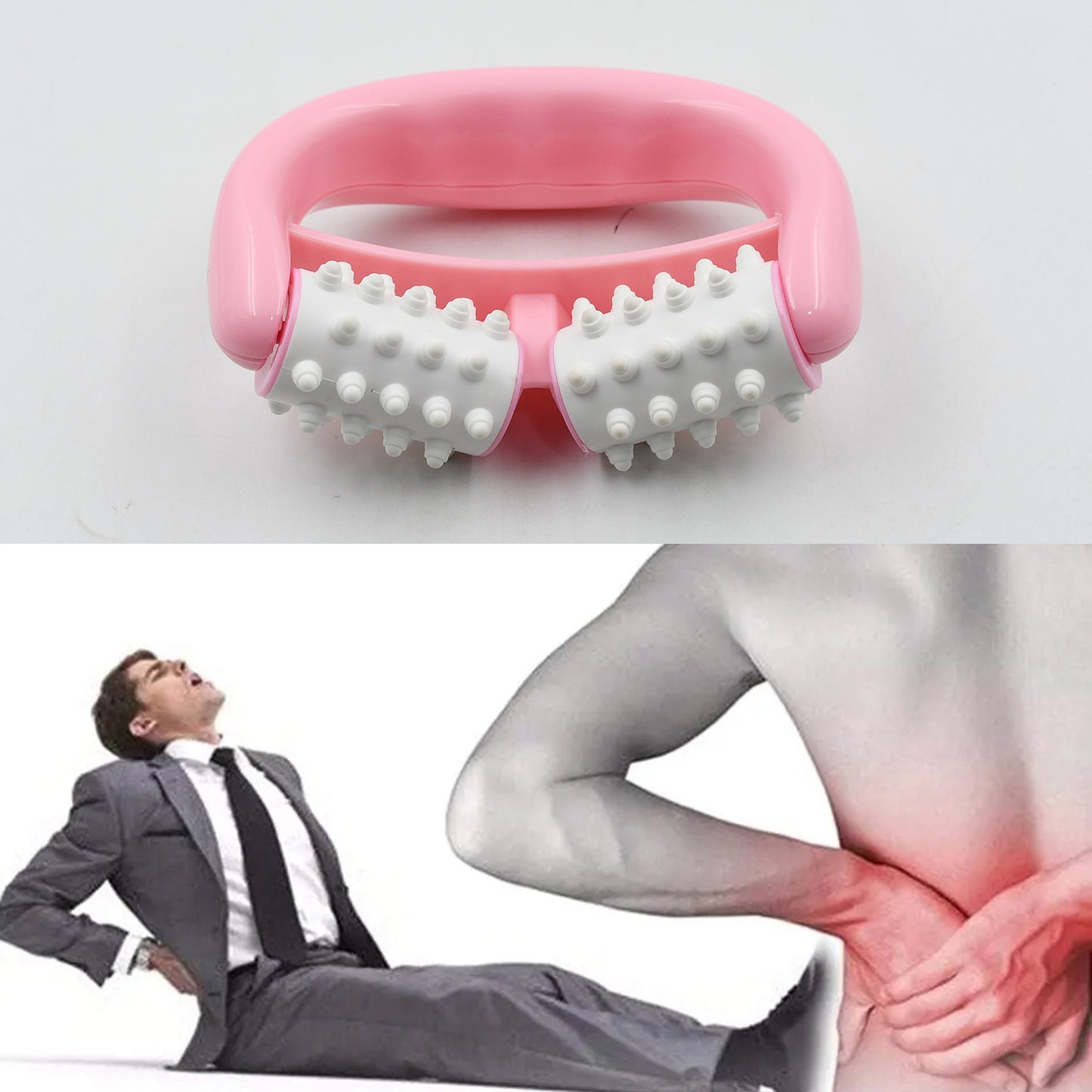 Manual Round Handle Plastic 2 Rollers Massage Roller Cellulite Roller For Legs Arms Back Muscle Pain Relief And Muscle Relaxation - Happy Price - Image 5
