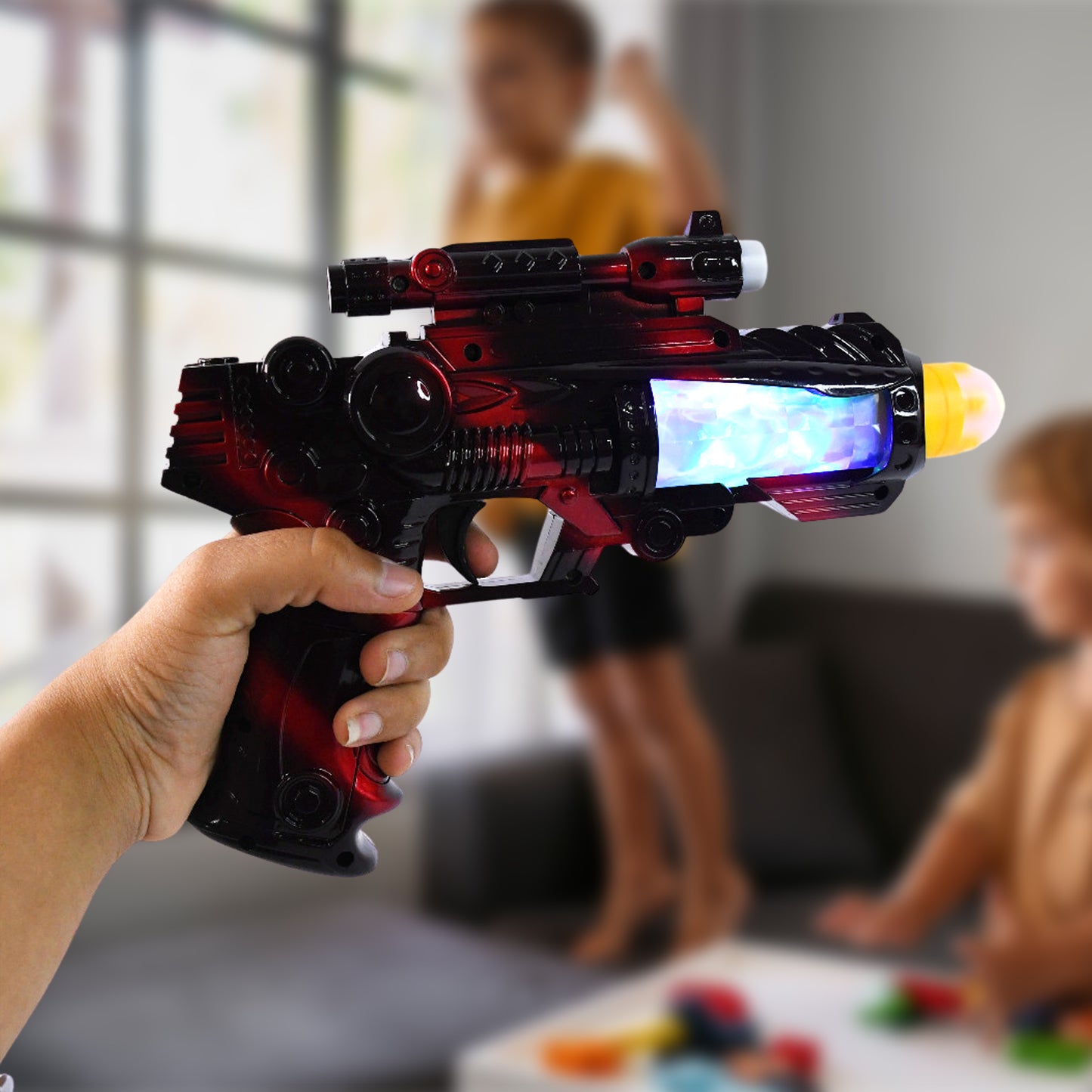 Ttg Led Flashing Sound Laser Toy Gun  Battery Operated Space Gun With Lights  Music - Happy Price - Image 4