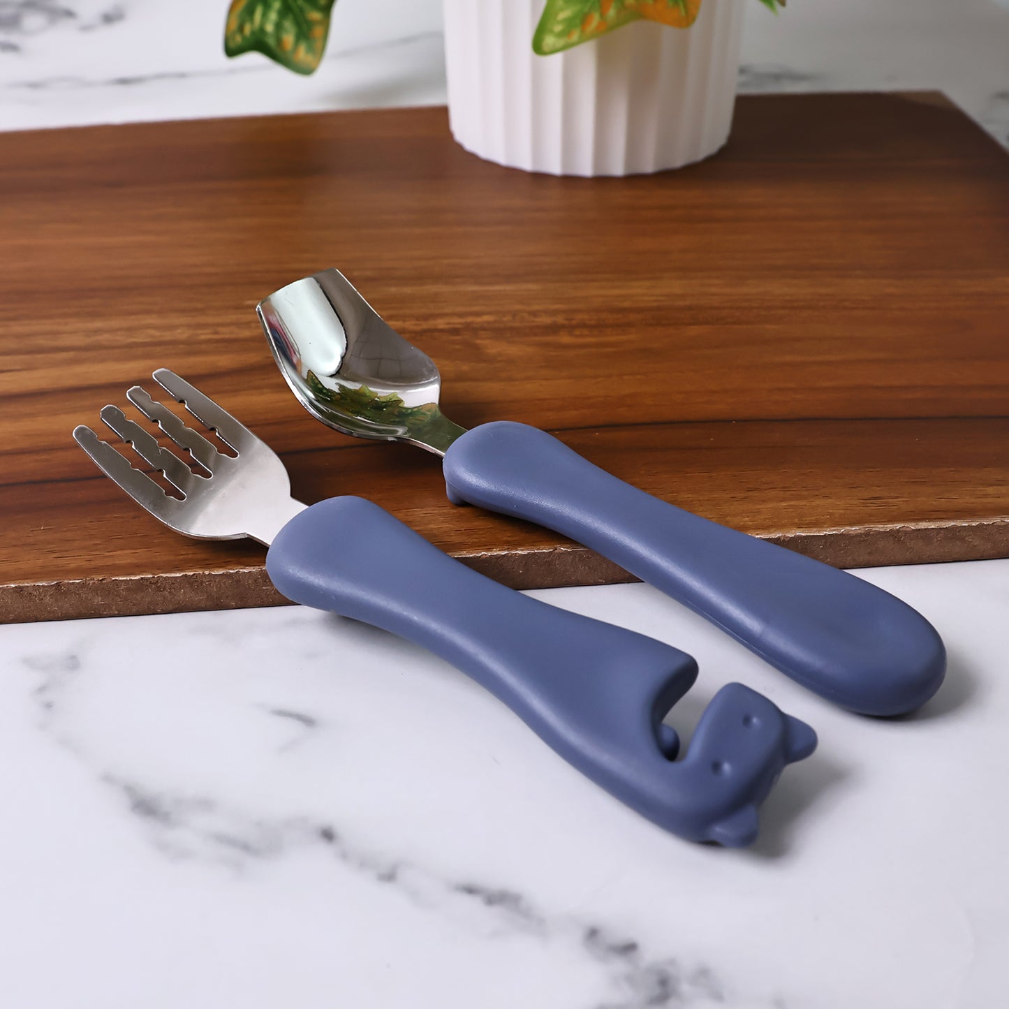 Supermom Foodie Stainless Steel Spoon  Fork (2 Pc Set) - Happy Price - Image 5