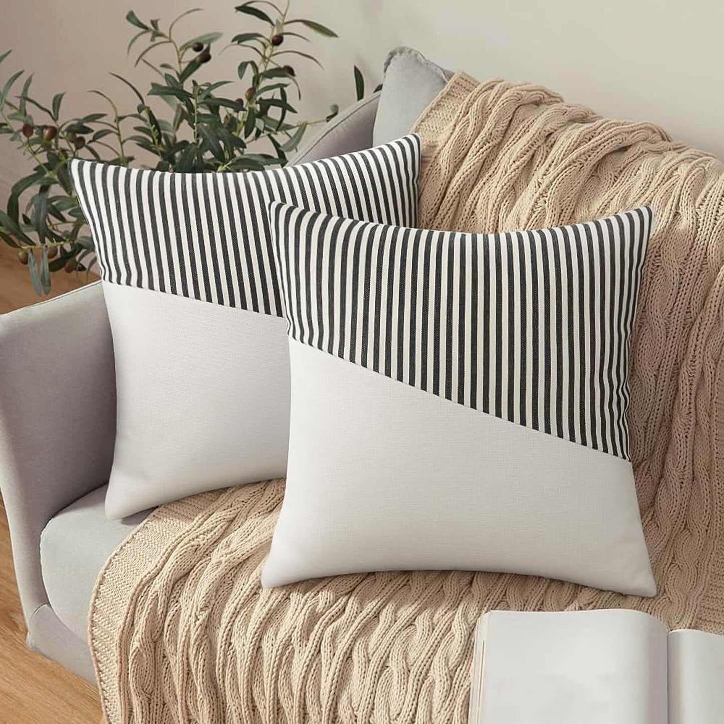 Decorative Pillow Covers Cushion Cases Soft Cotton (26  26 Inch  1 Pair  2 Pc) - Happy Price - Image 3
