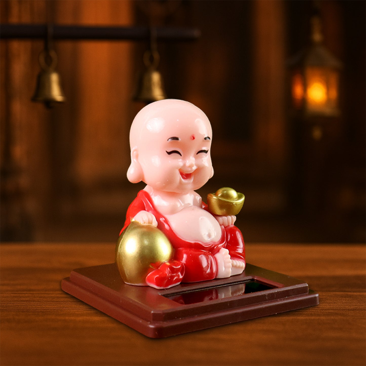 Solar Power Moving Head Buddha Statue Car Ornament (1 Pc  Mix Color) - Happy Price - Image 6