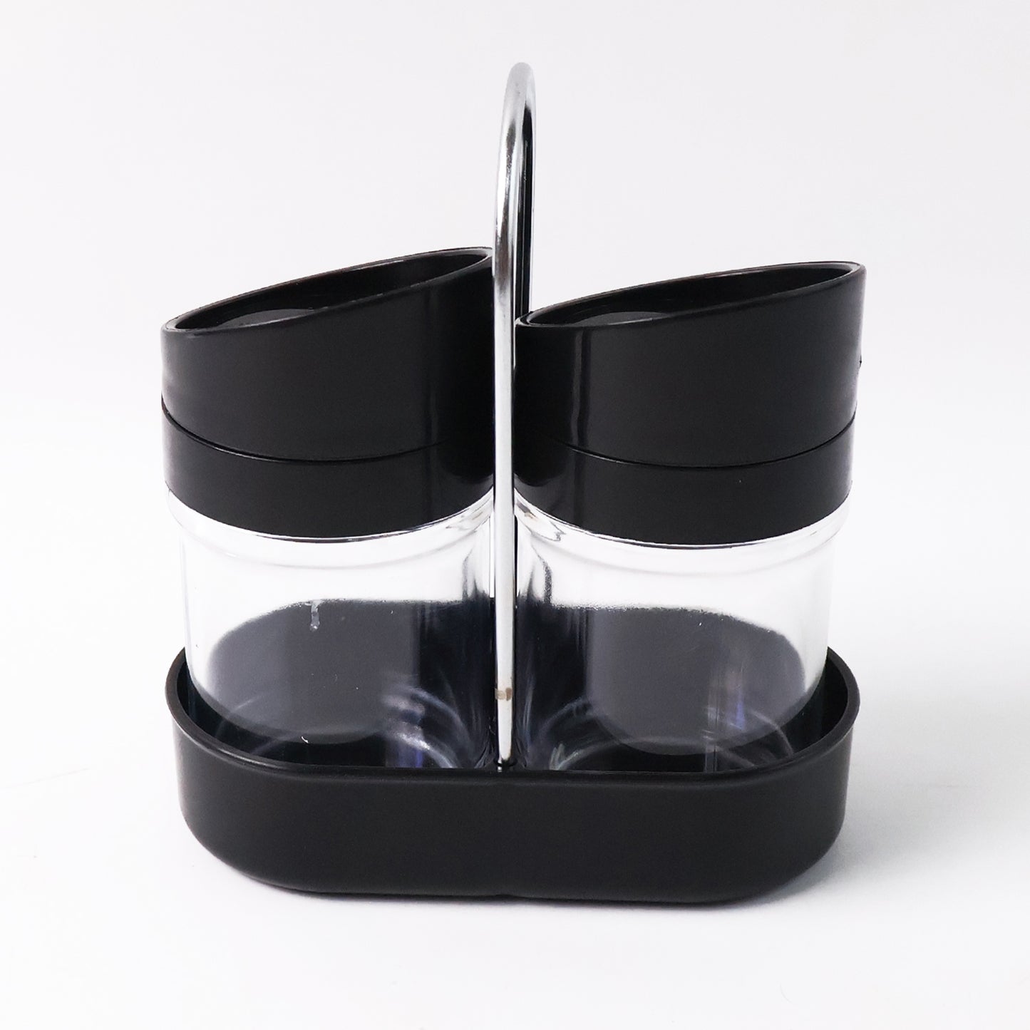 Apex Helix Salt N Pepper 2-piece Plastic Jar Set With Stand - Happy Price - Image 2